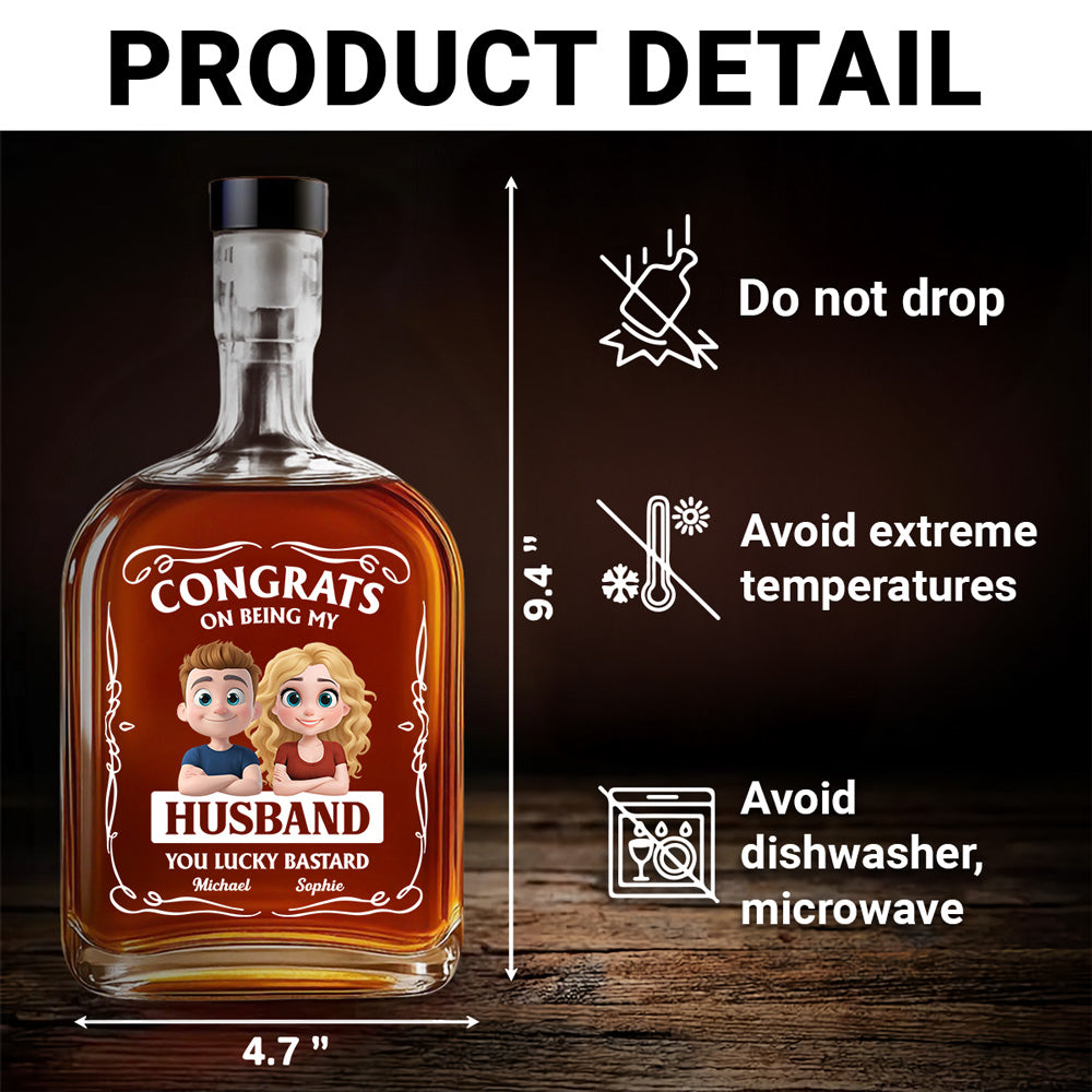 Congratulation Husband - Personalized Custom Spirits Decanter