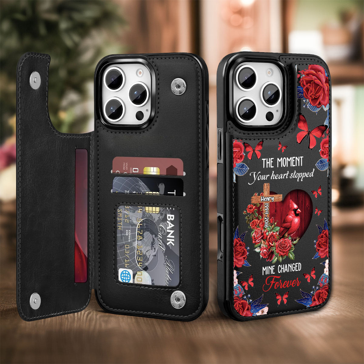 The Moment Your Heart Stopped - Personalized Custom Leather Phone Case