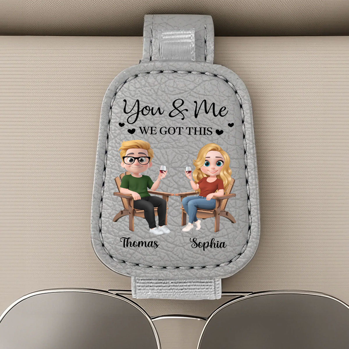 You And Me Got This - Personalized Custom Sunglasses Holder For Car Visor