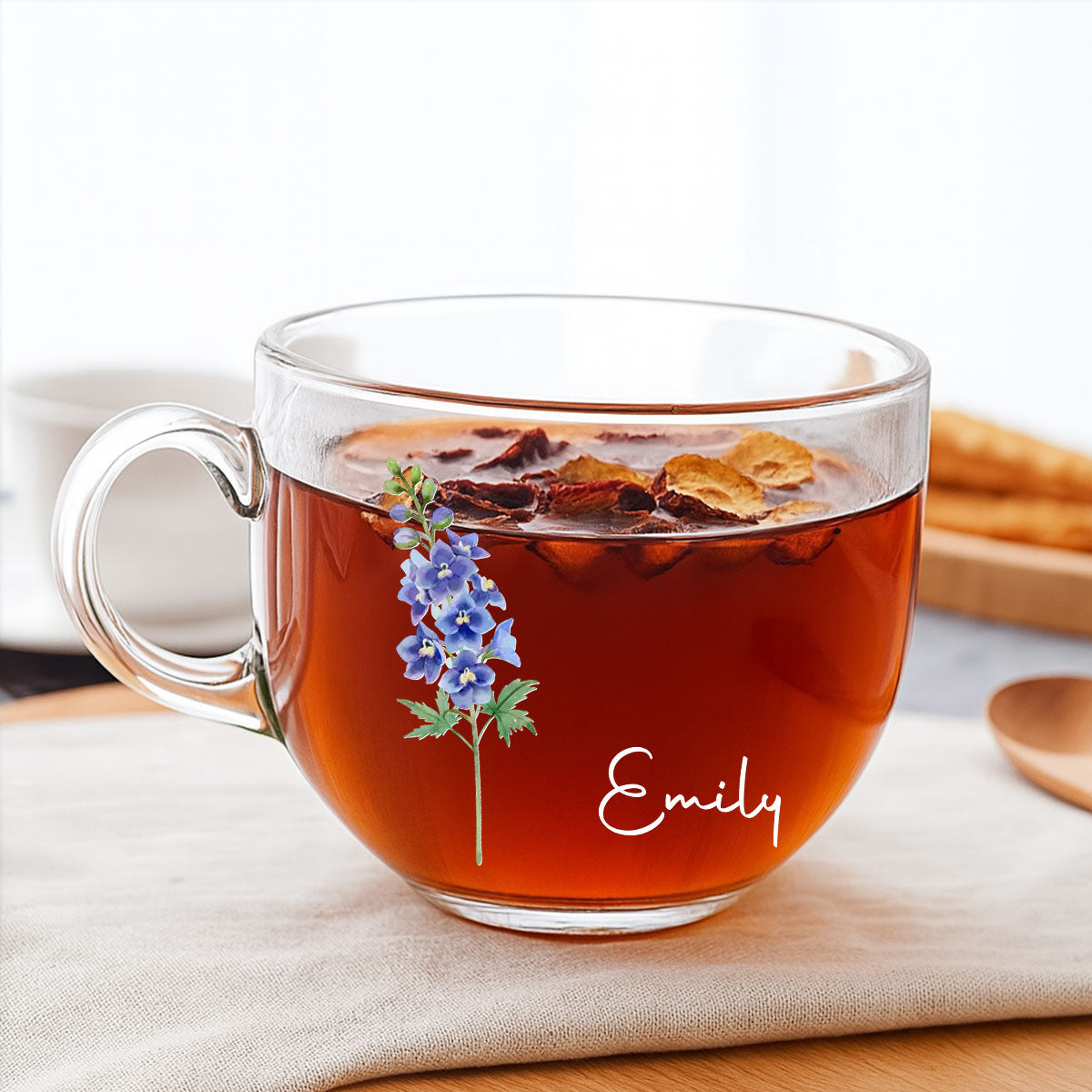 Friends Are Flowers That Never Fade - Personalized Custom Glass Tea Cup