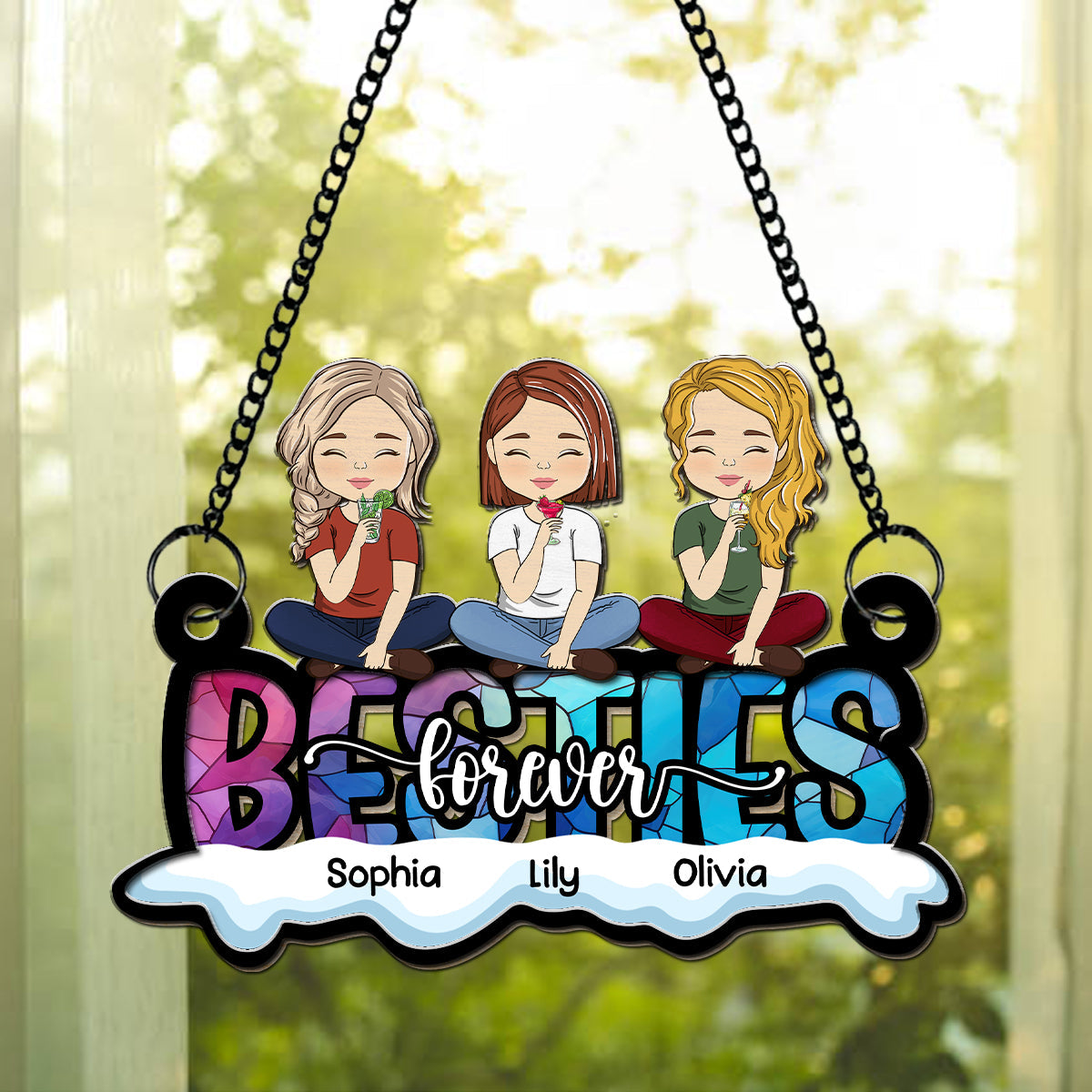 You Are My Bestie Forever - Personalized Custom Suncatcher