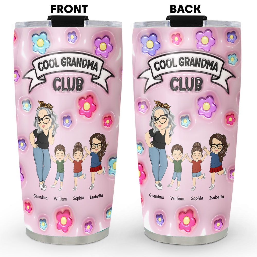 Cool Grandma Club - Personalized Custom 3D Inflated Effect Tumbler