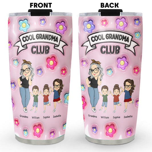 Cool Grandma Club - Personalized Custom 3D Inflated Effect Tumbler