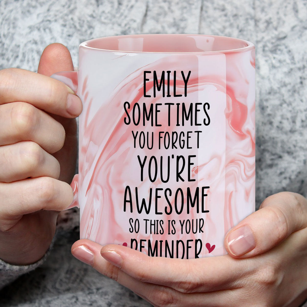 Your Reminder - Personalized Custom Pink Marble Mug