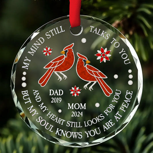 I Miss You But My Soul Knows You Are At Peace - Personalized Custom Glass Ornament