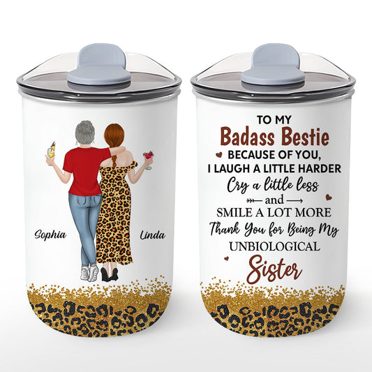 Because Of You I Laugh A Little Harder - Personalized Custom 10oz Tumbler