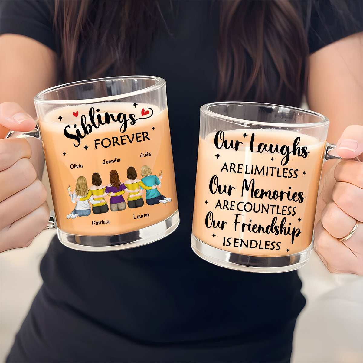 Our Friendship Is Endless - Personalized Custom Glass Mug