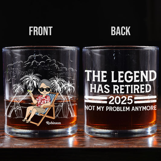 Retired Legend - Personalized Custom Whiskey Glass