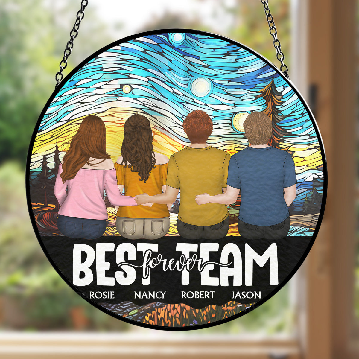 My Team - Personalized Custom Window Hanging Suncatcher