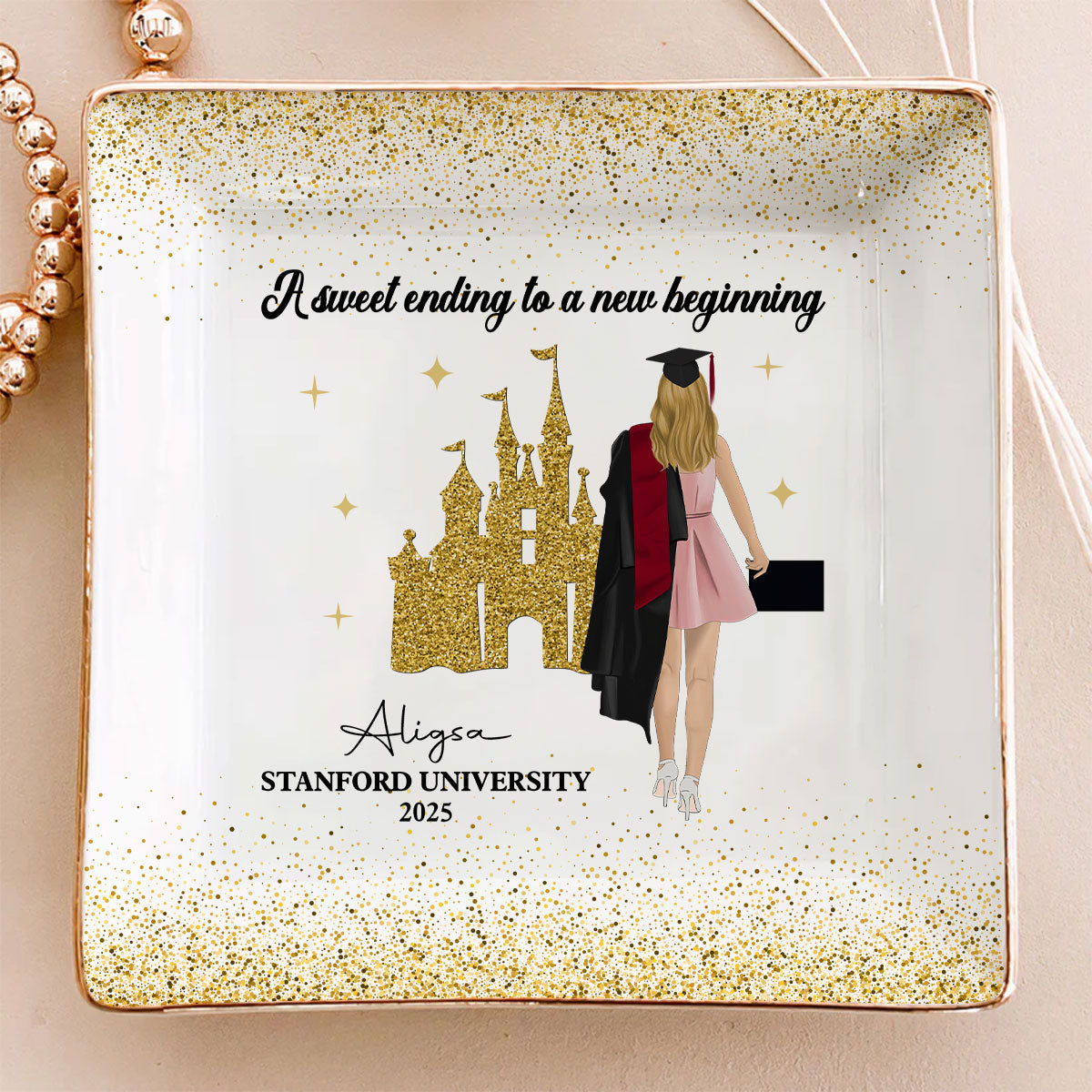 A Sweet Ending To A New Beginning - Personalized Custom Jewelry Dish