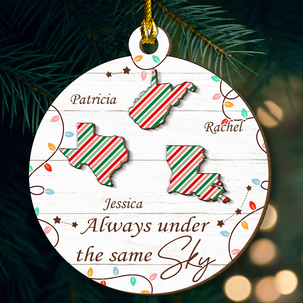 Always Under The Same Sky - Personalized Custom Freeshape 2-Layered Wood Ornament