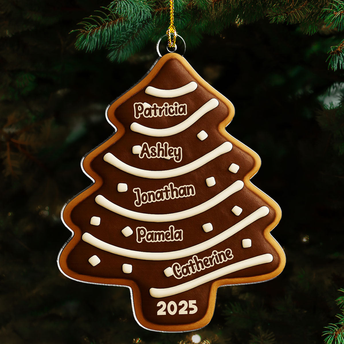 Family Christmas Tree Cake - Personalized Custom Acrylic Ornament