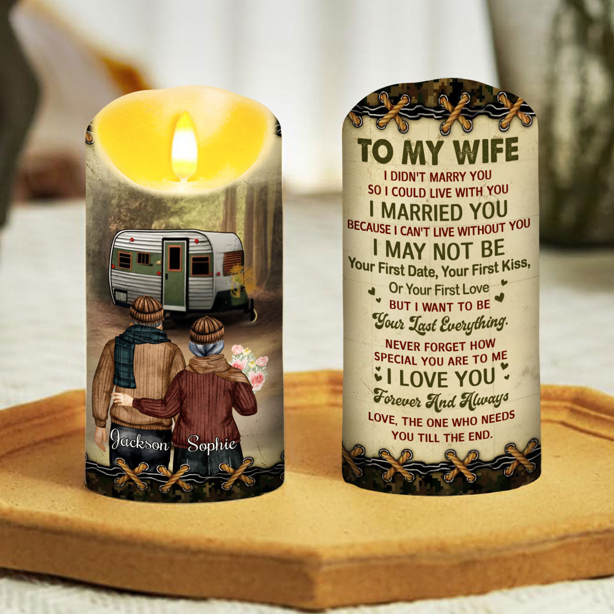To My Wife I Cannot Live Without You - Personalized Custom LED Candle