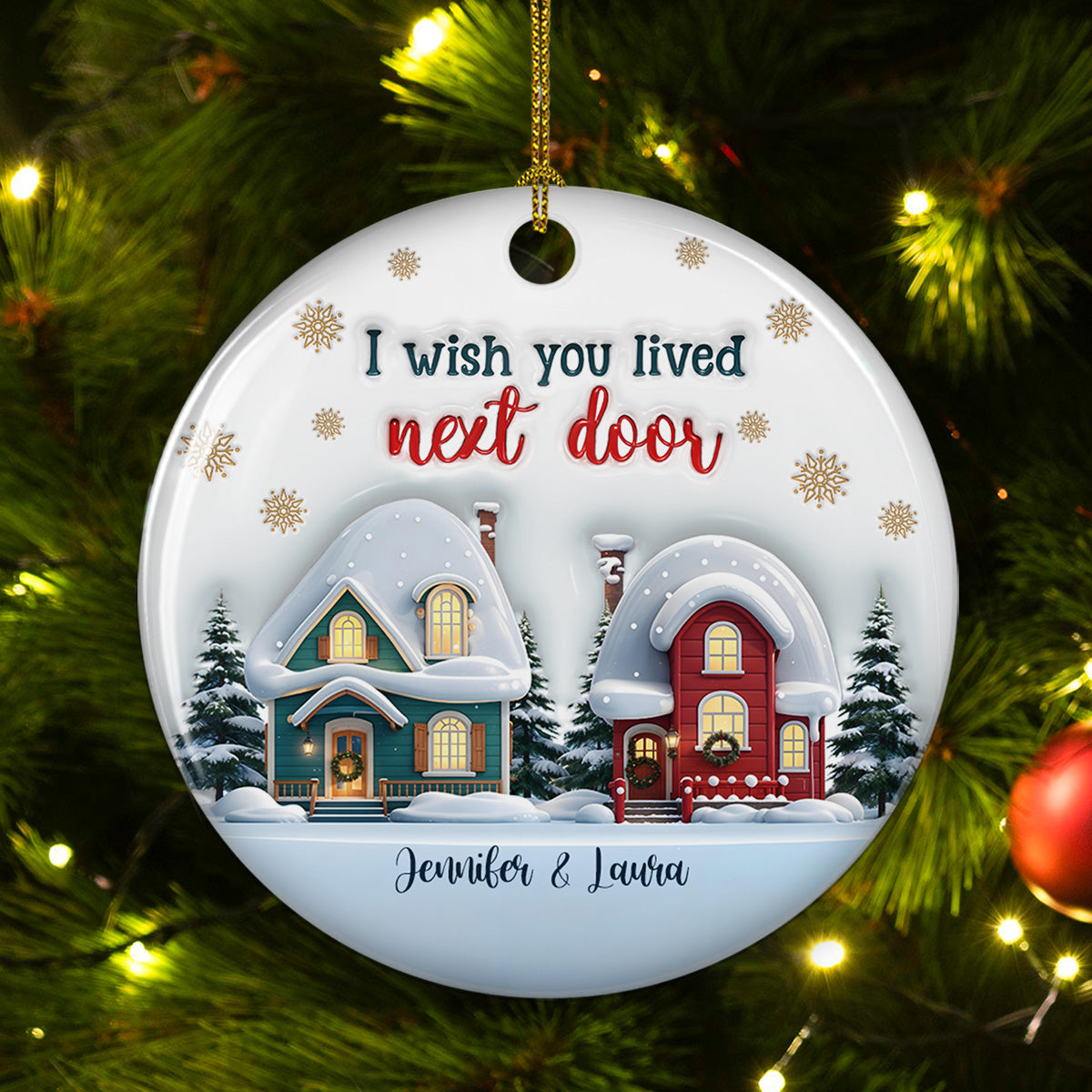 Live Closer - Personalized Custom 3D Inflated Effect Ceramic Ornament
