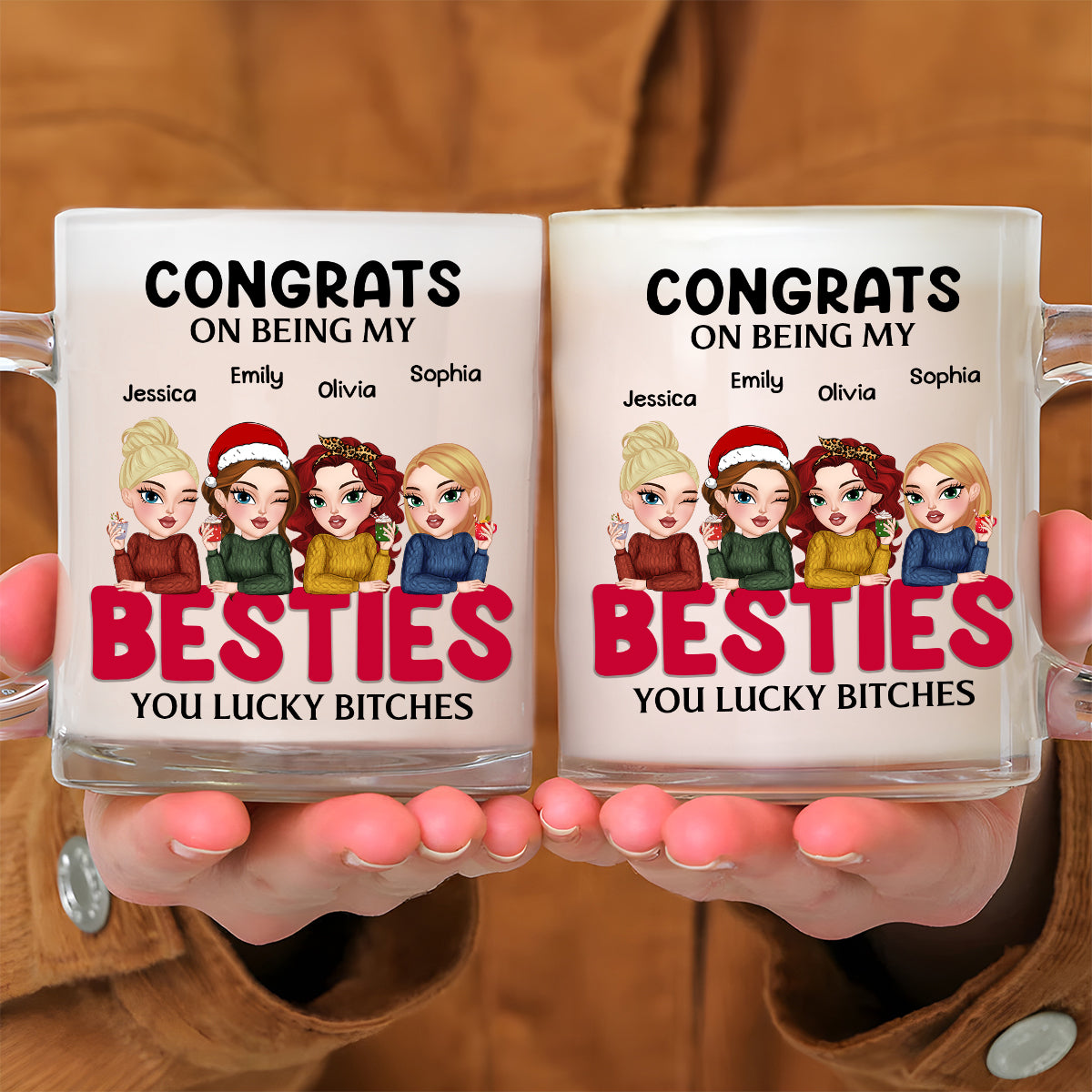 You Lucky Bitch -  Personalized Custom Glass Mug