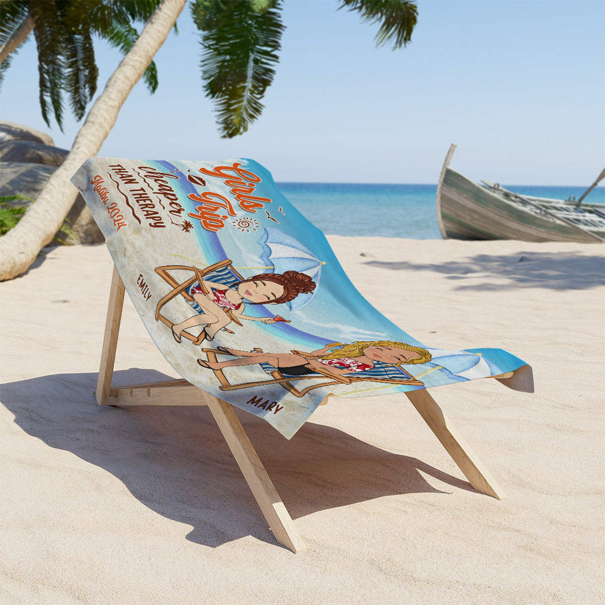Girls Trip Cheaper Than Therapy - Personalized Custom Beach Towel