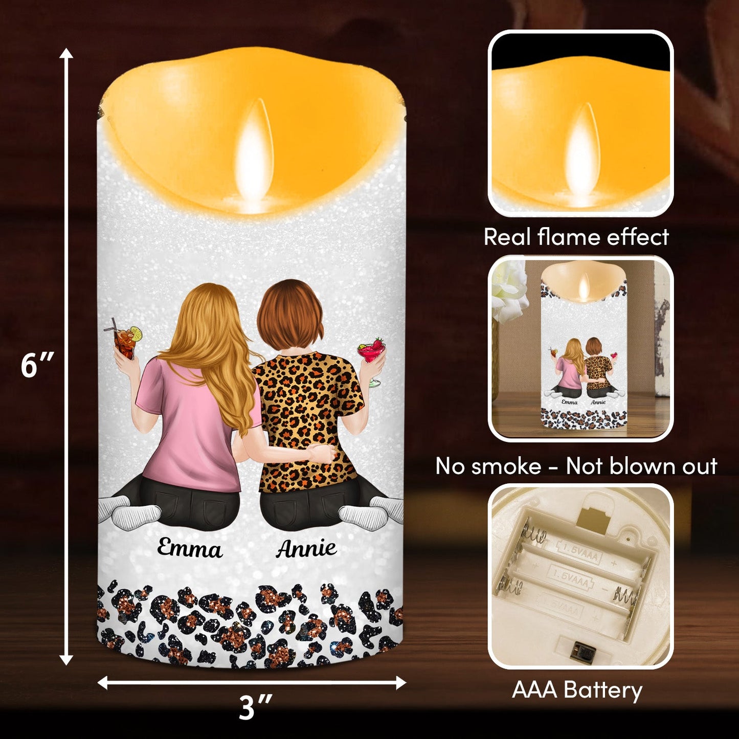 To My Badass Bestie - Personalized Custom LED Candle