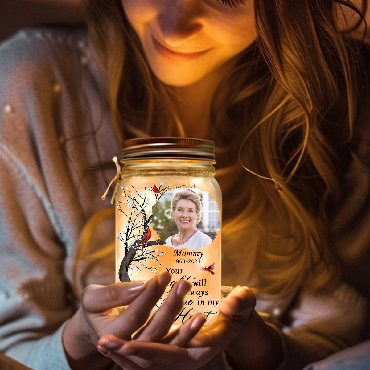 You Light My Heart - Personalized Custom Mason Jar Light
