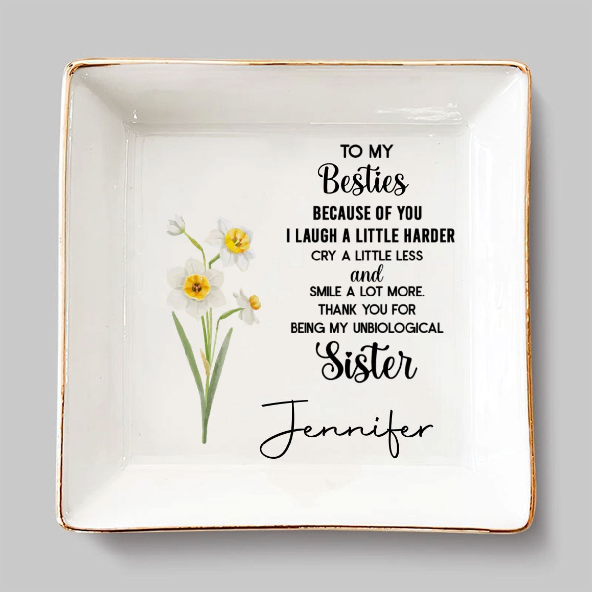 To My Badass Bestie - Personalized Custom Jewelry Dish