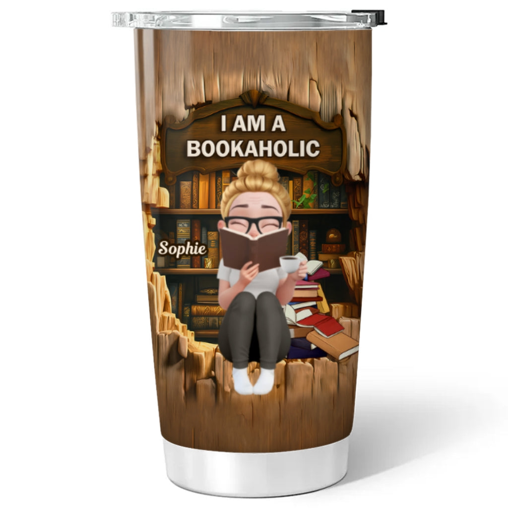 I Am A Bookaholic Girl - Personalized Custom Tumbler