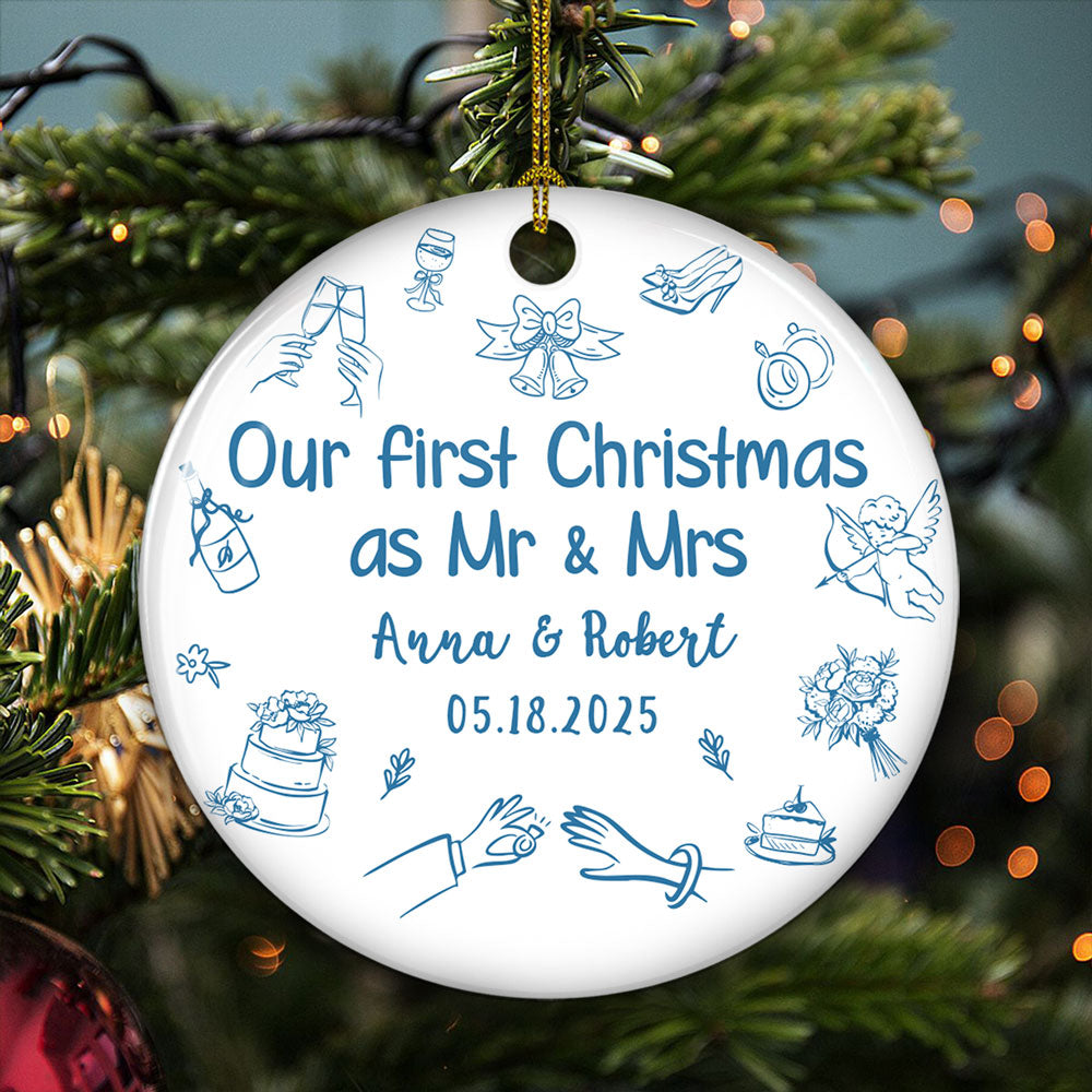 Something Blue - Personalized Custom Ceramic Ornament