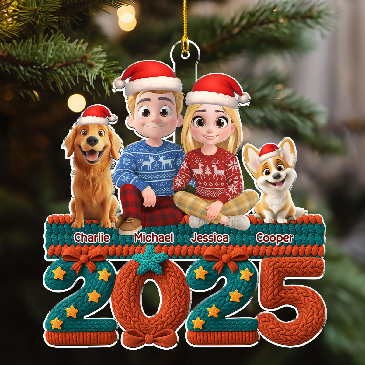 Jolly Year - Personalized Custom 3D Effect Acrylic Ornament