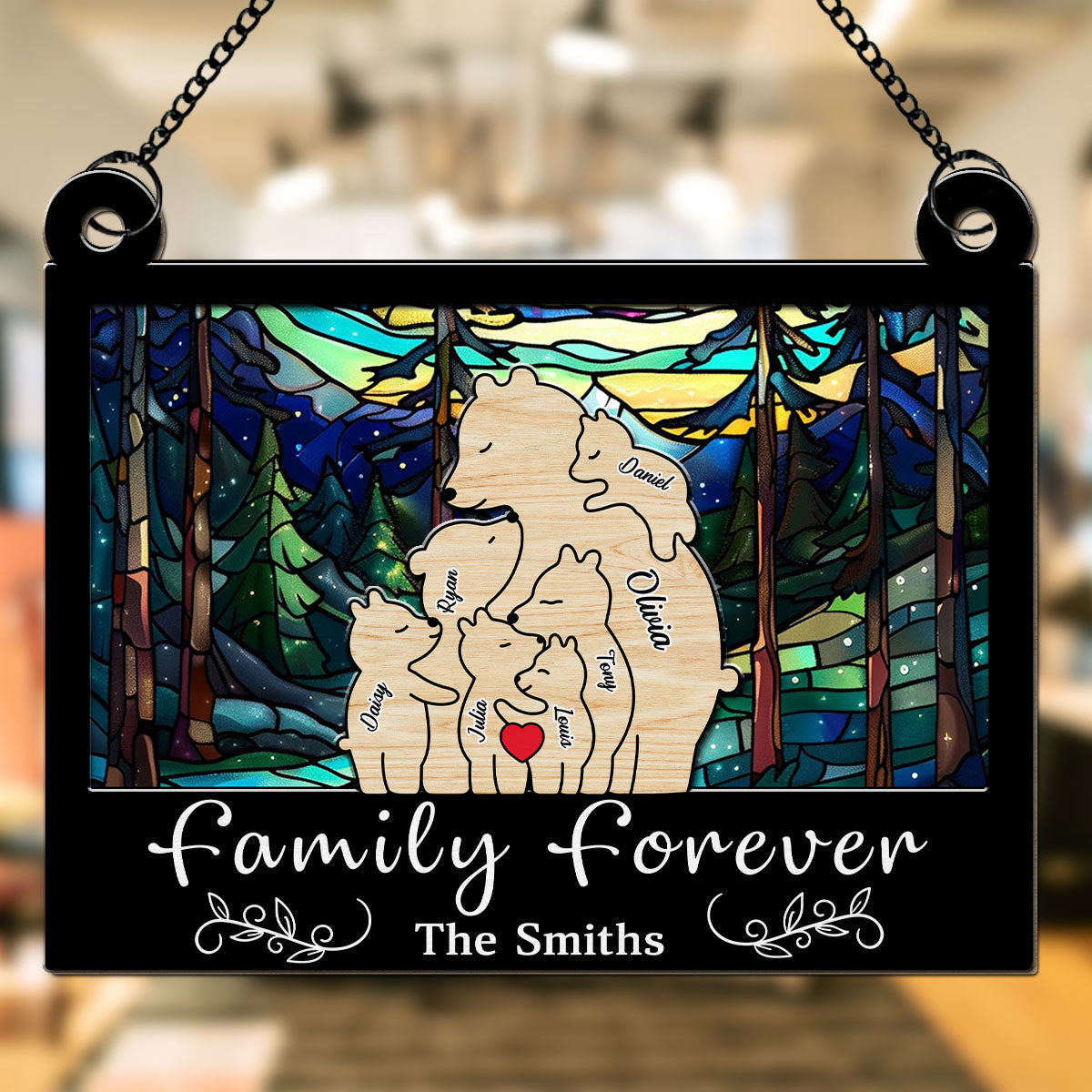 Bear Family - Personalized Custom Suncatcher