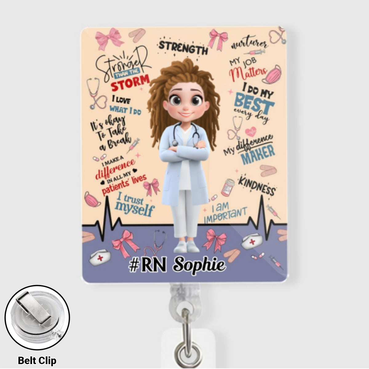 Nurse Doctor Daily Affirmations - Personalized Custom Acrylic Badge Reel