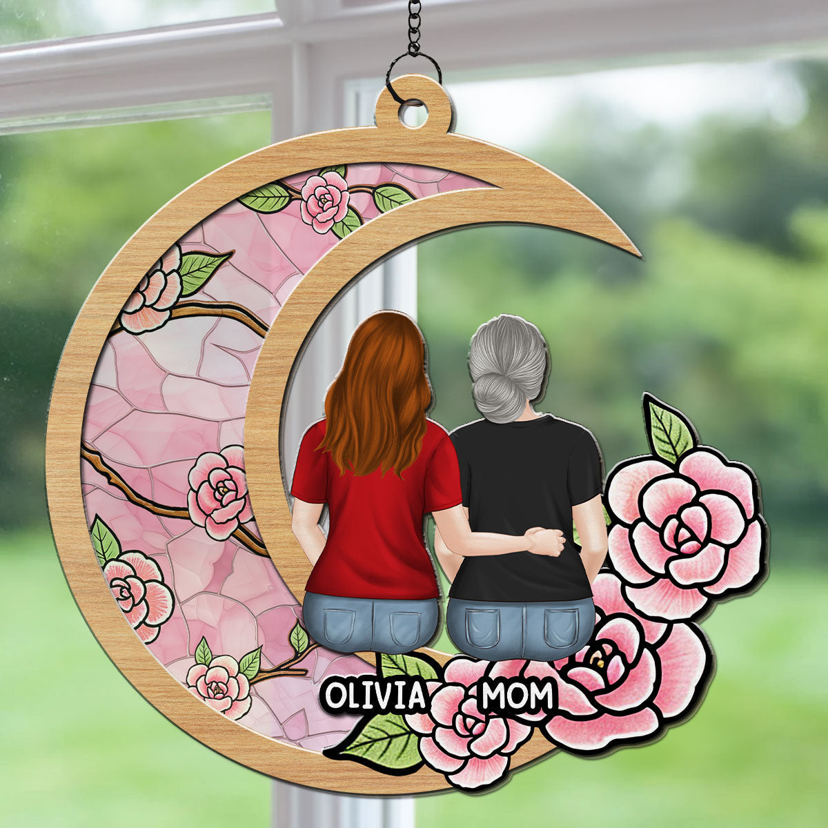 Mom We Love You So Much - Personalized Custom Suncatcher