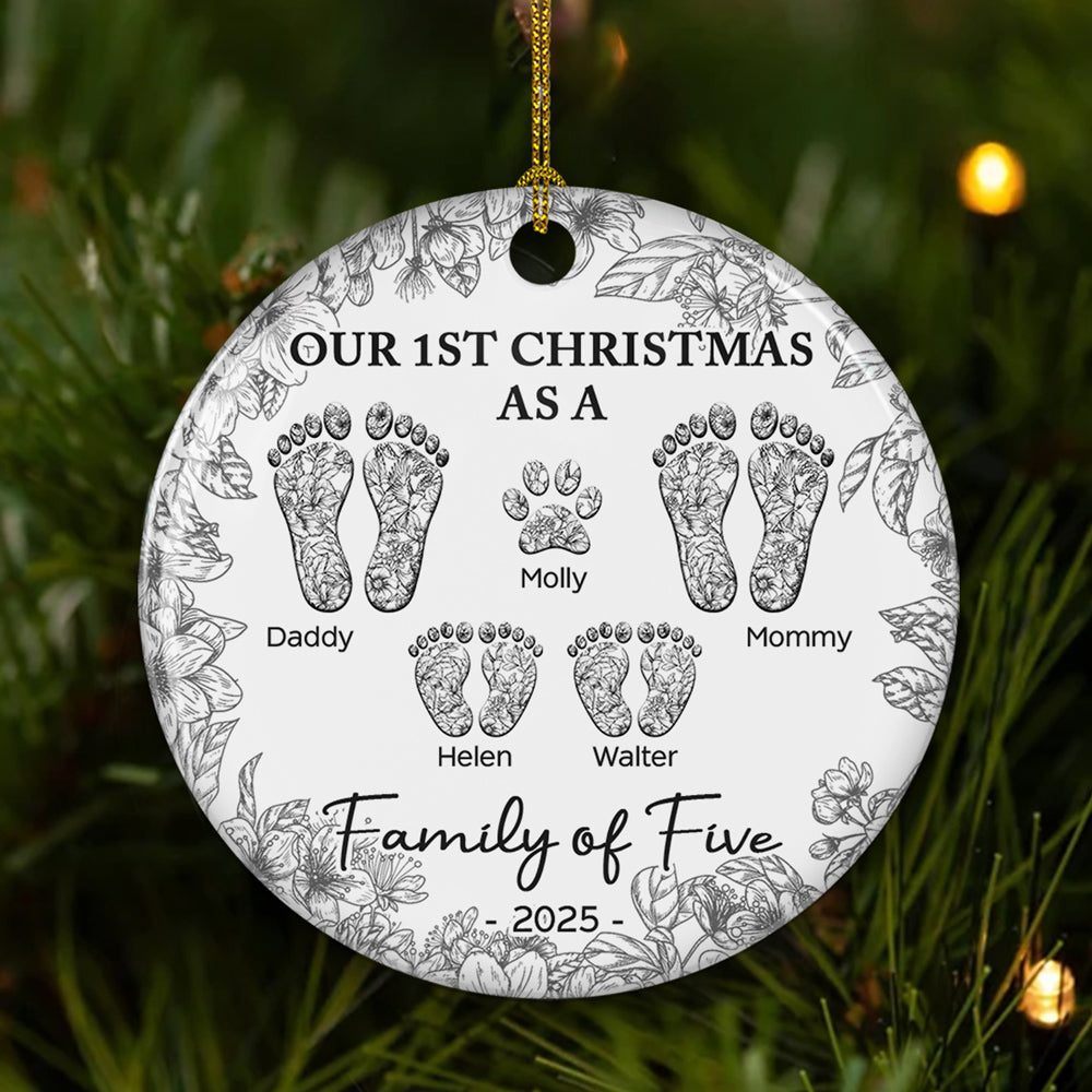 Together We Celebrate Our First - Personalized Custom Ceramic Ornament