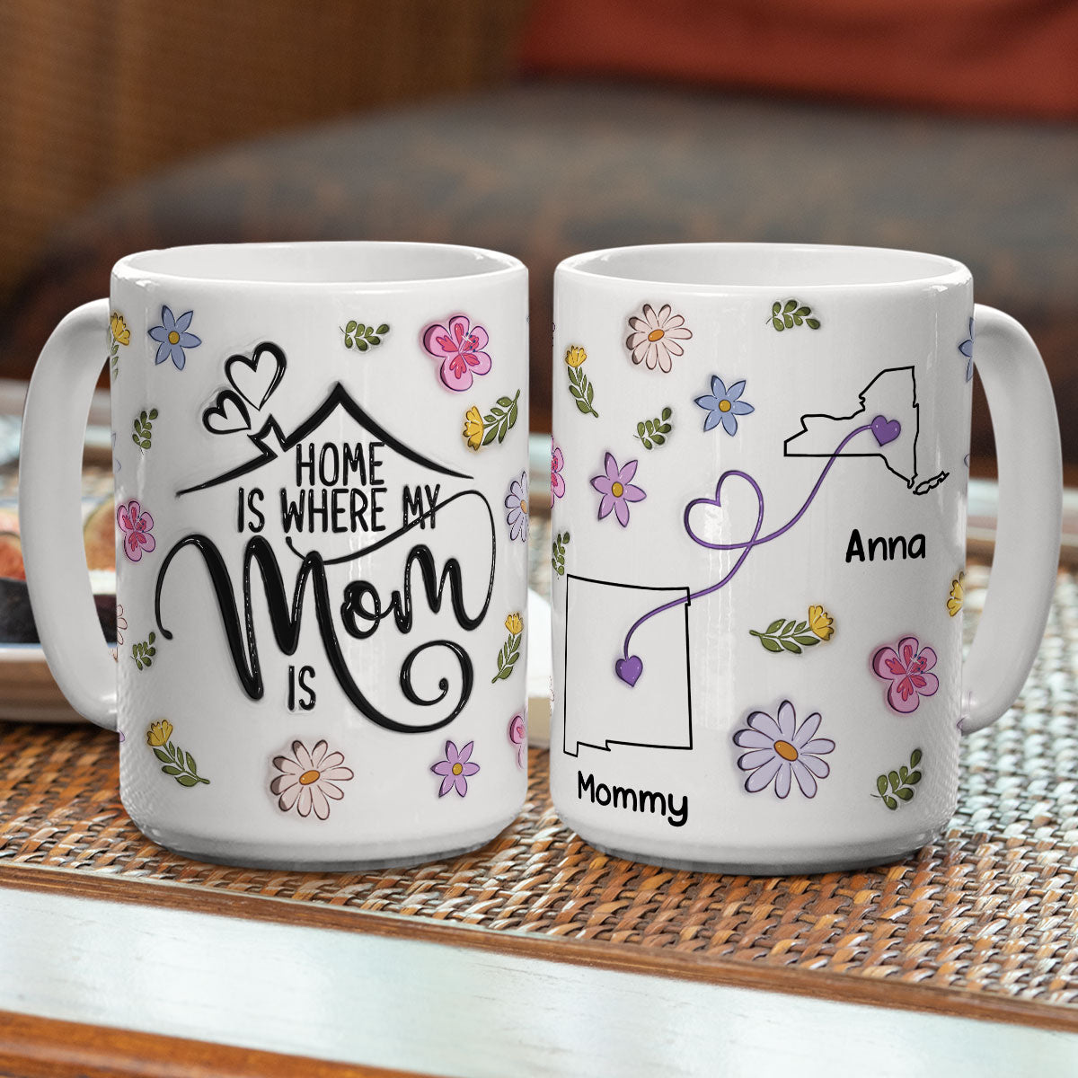My Mom Is My Home - Personalized Custom 3D Inflated Effect Mug