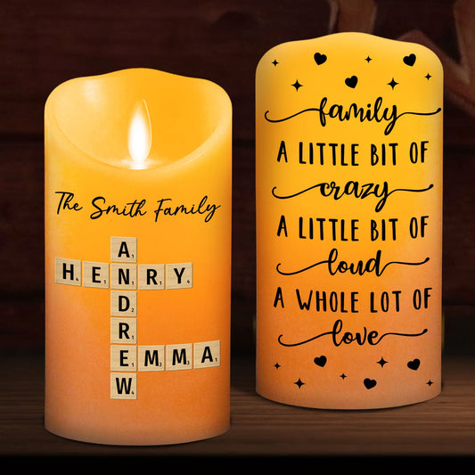 Family A Whole Lot Of Love  - Personalized Custom LED Candle