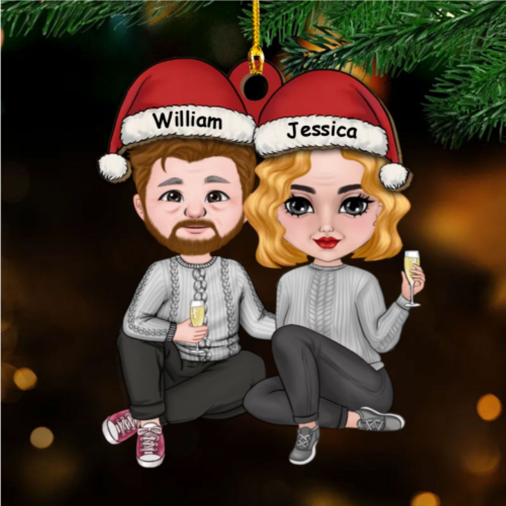 Cheers To A Merry Christmas - Personalized Custom Acrylic Ornament