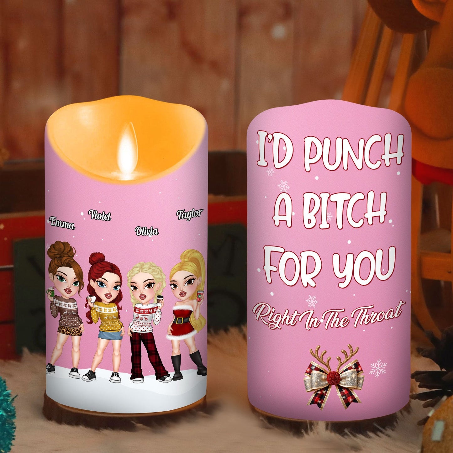 Punch A Bitch For You - Personalized Custom LED Candle