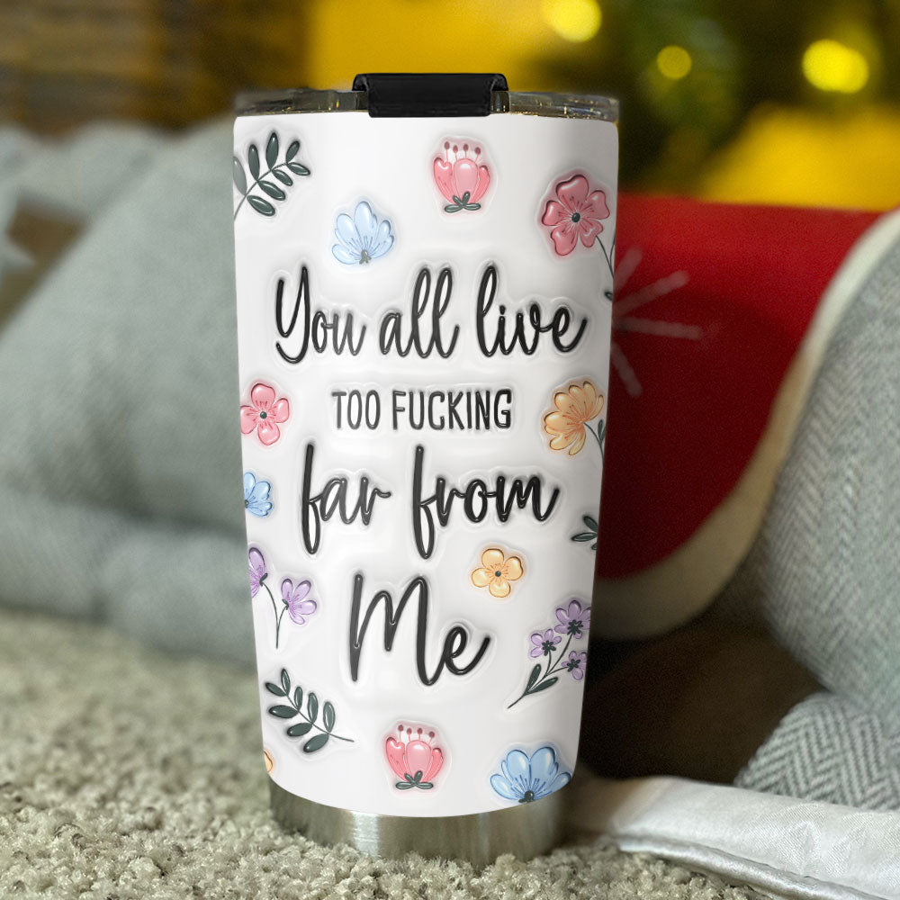 Miles Apart But Hearts Close - Personalized Custom 3D Inflated Effect Tumbler