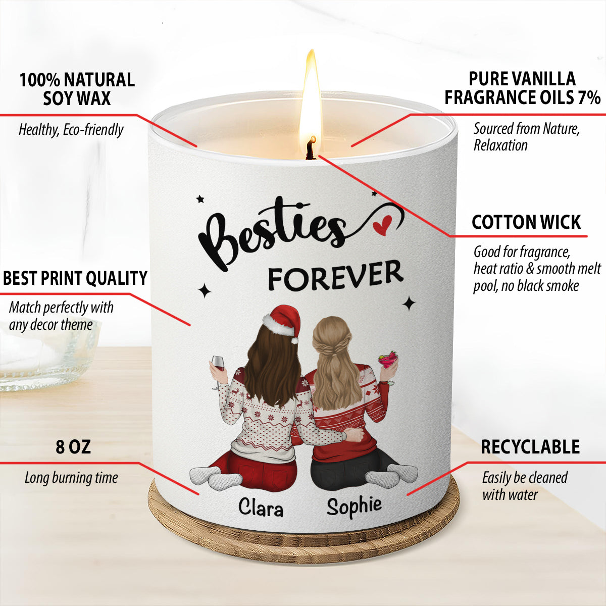 Our Friendship Is Endless - Personalized Custom Candle