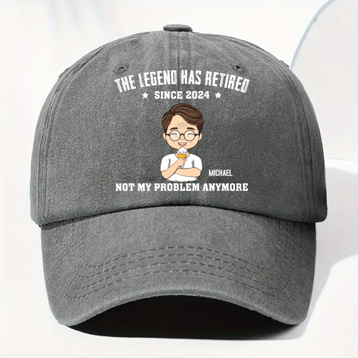 Lengend Has Retired - Personalized Custom Vintage Washed Denim Cap