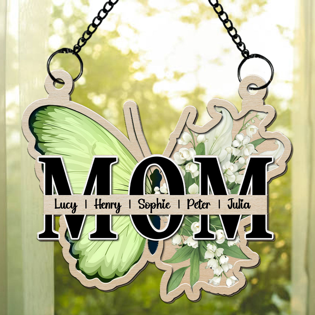 Mom Butterfly Of Love - Personalized Custom Suncatcher