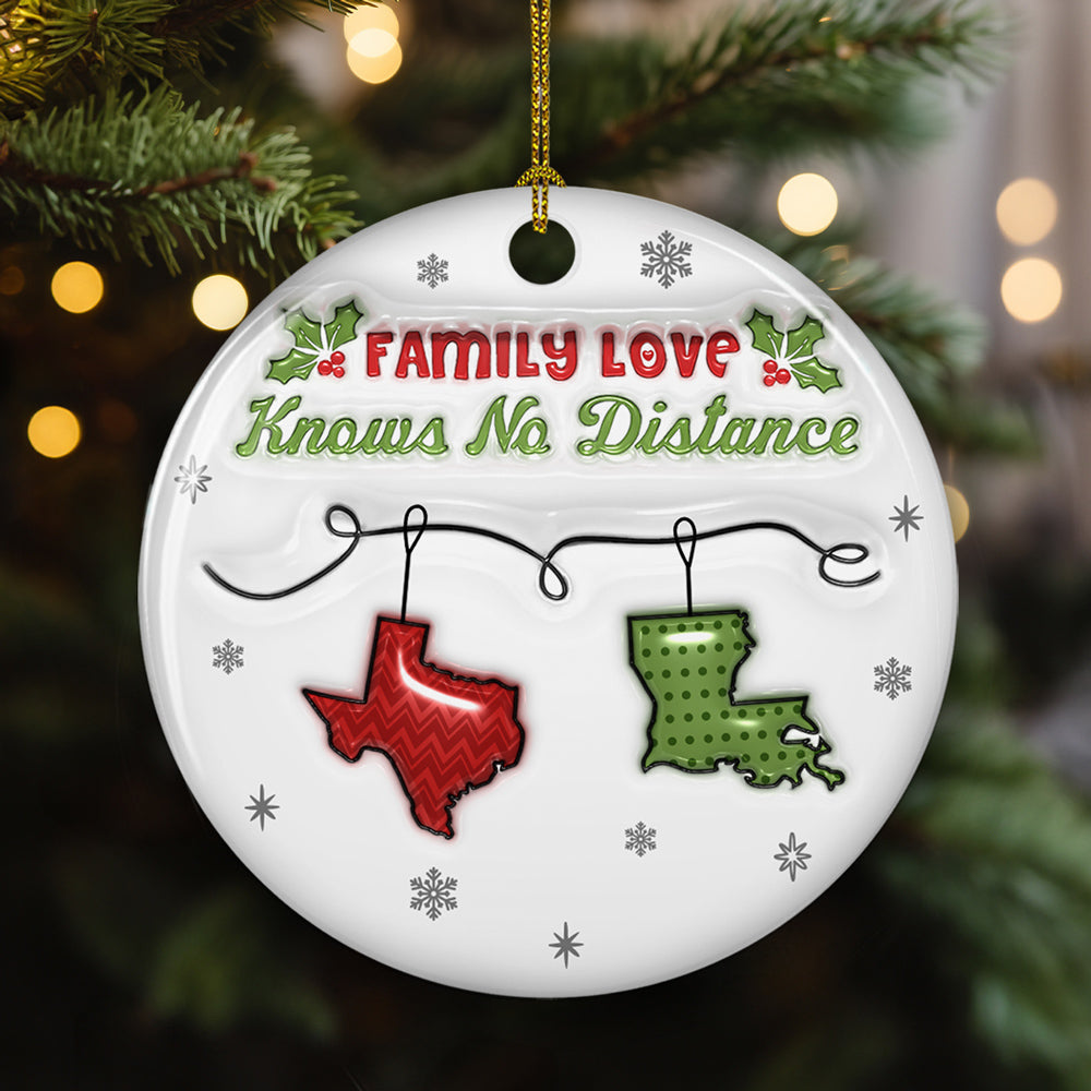 Family Love Does Not Need A Reason - Personalized Custom 3D Inflated Effect Ceramic Ornament