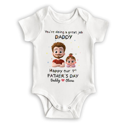 Daddy Doing A Great Job - Personalized Custom Onesie