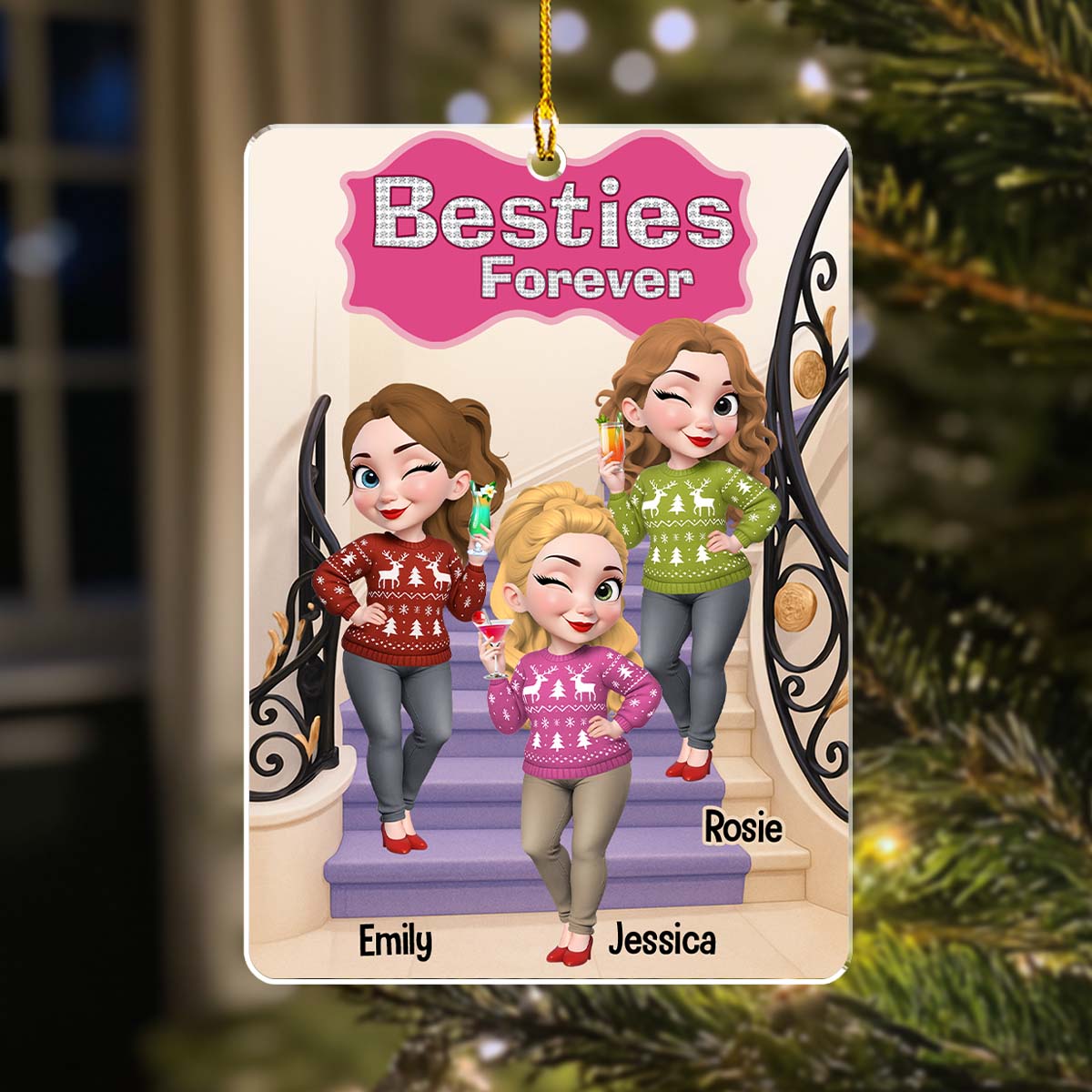 We Sleigh As A Team - Personalized Custom Acrylic Ornament