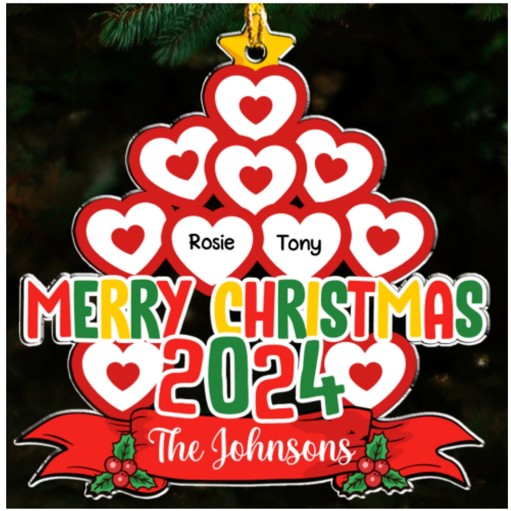 Family Makes The Season Merry And Bright - Personalized Custom Acrylic Ornament