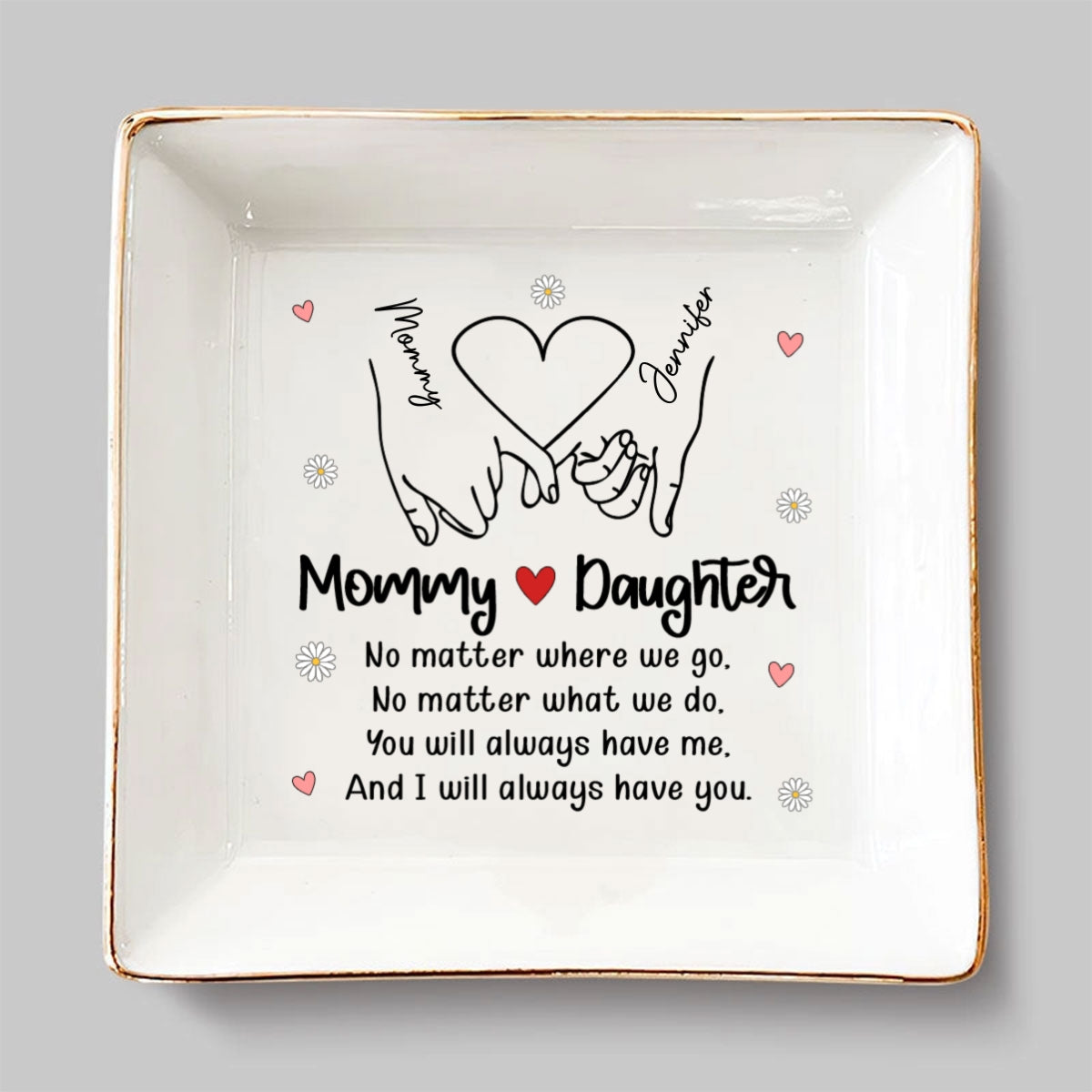 Mother And Daughter - Personalized Custom Jewelry Dish