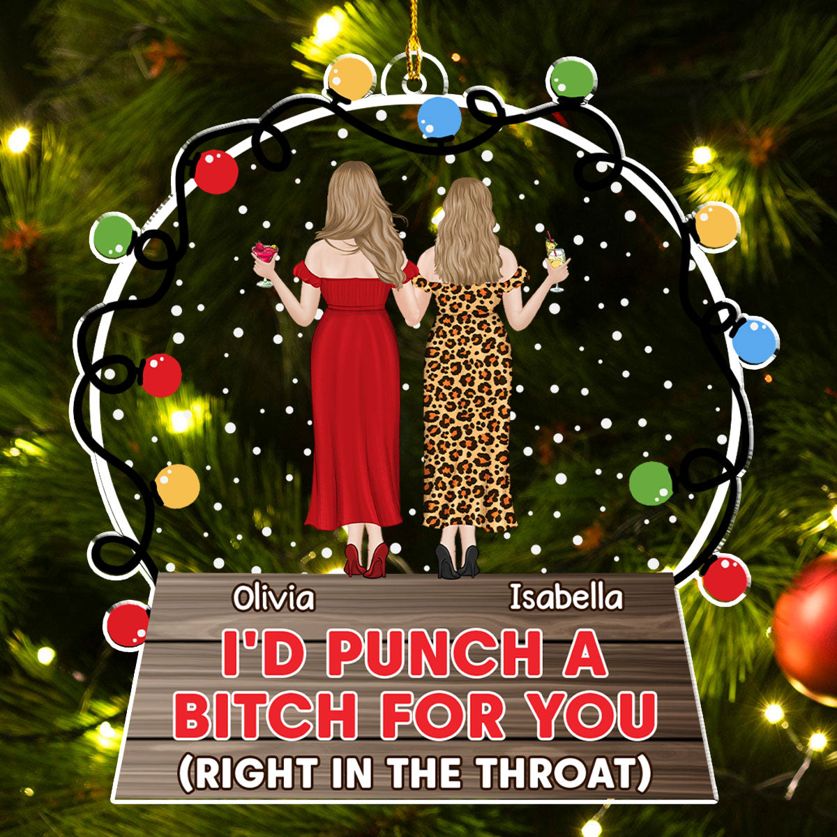 Bestie Love - Personalized Custom Acrylic Ornament 