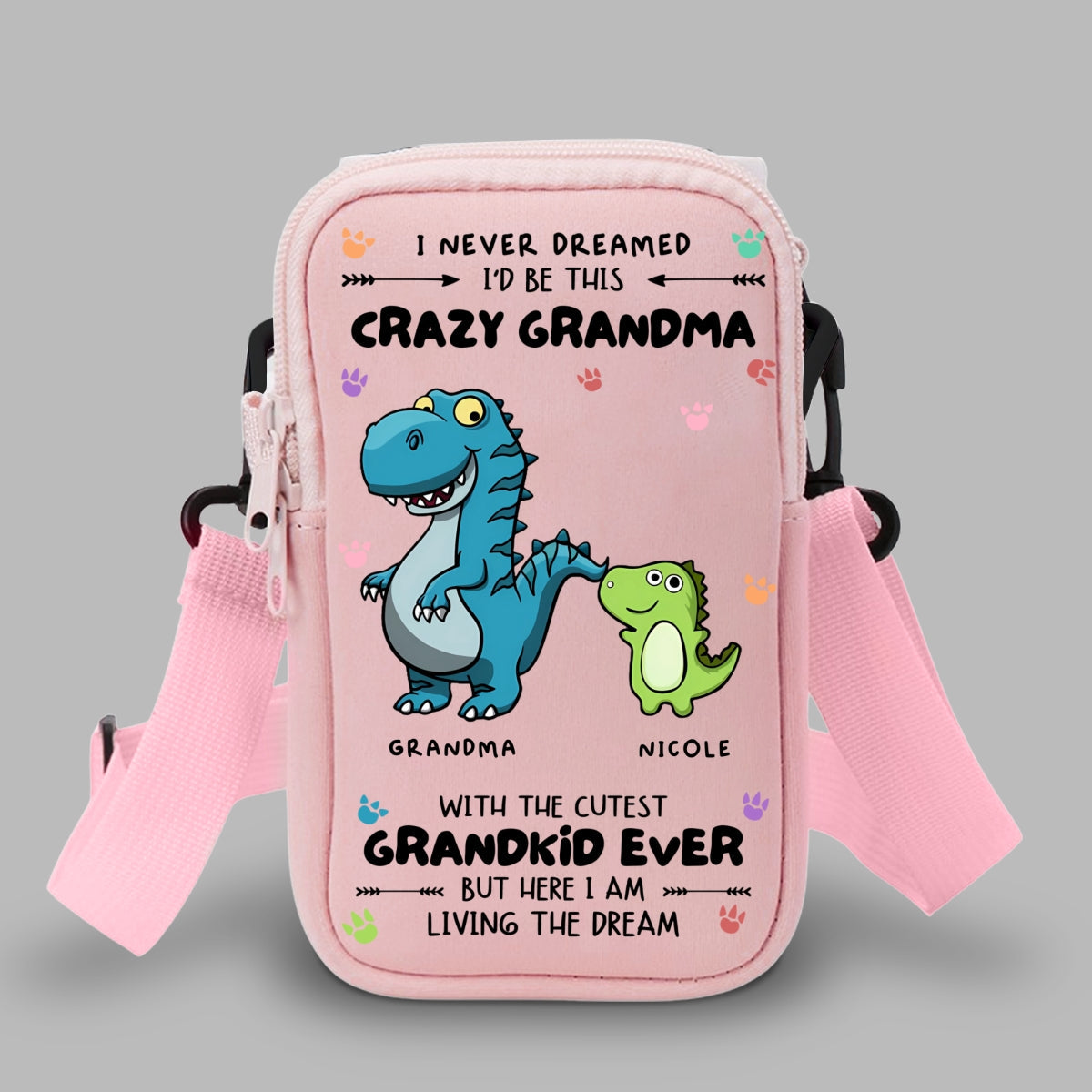 Crazy Grandma With Cutest Grandkids - Personalized Custom Water Bottle Carrier Bag