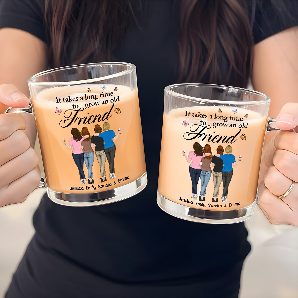 Besties Forever - Personalized Custom Glass Mug