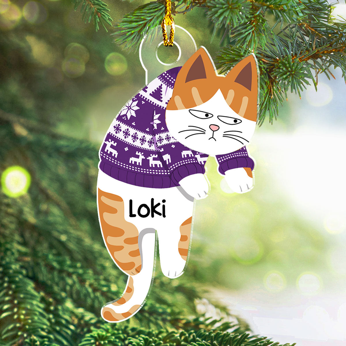 Hanging Cats - Personalized Custom Acrylic Ornament