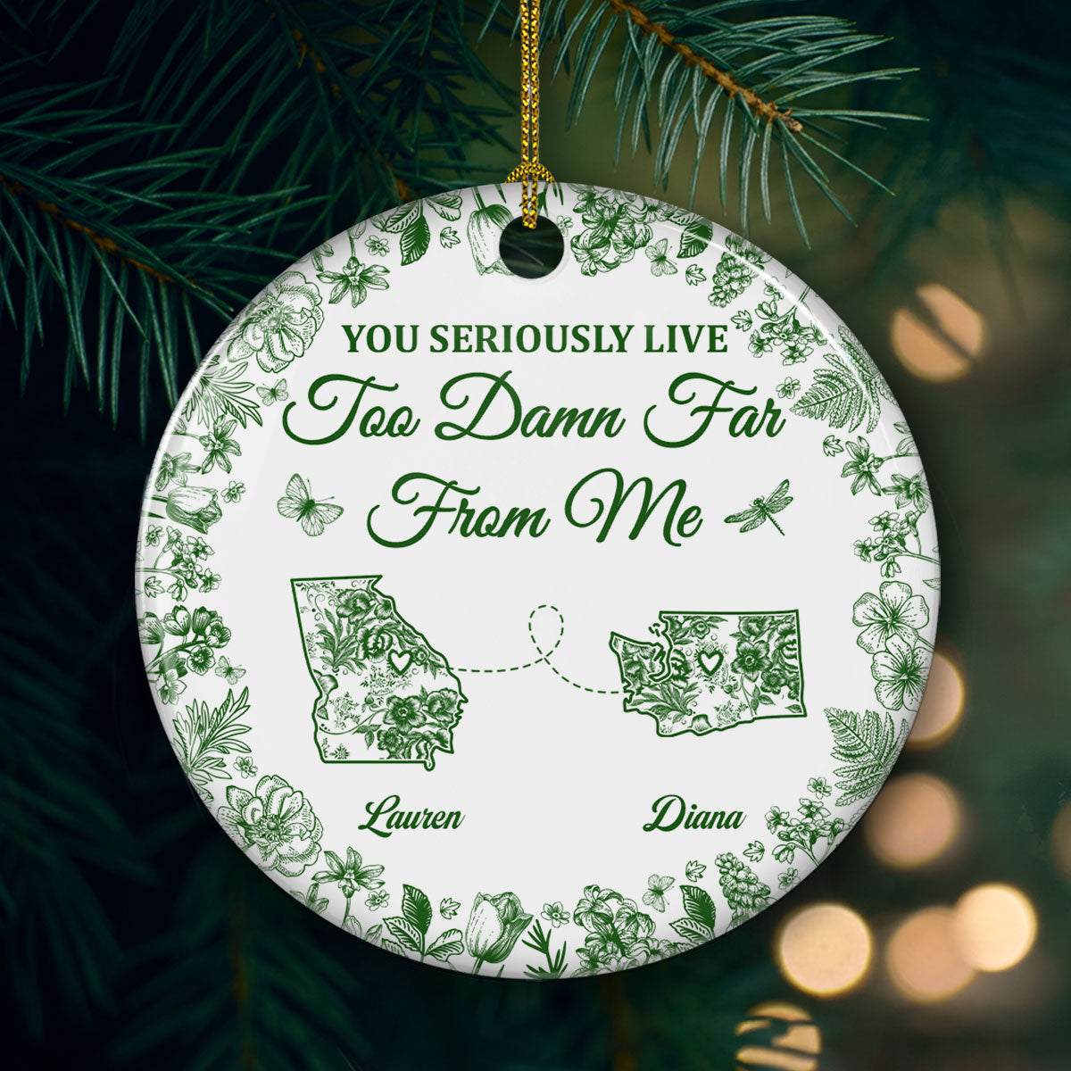 Feels Empty Without You Here - Personalized Custom Ceramic Ornament
