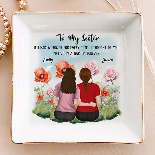 Always Thinking Of You Sister- Personalized Custom Jewelry Dish