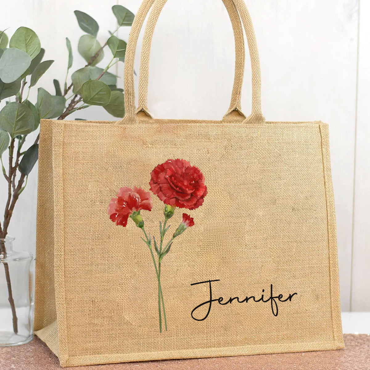 Friends Are Flowers That Never Fade - Personalized Custom Jute Tote Bag